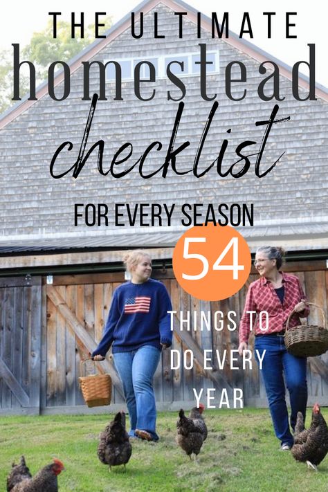 A Homestead Checklist For Every Season » SoulyRested Homestead To Do List, Homesteading Checklist, Homestead Prepping, Homestead Organization, Mini Homestead, Homestead Projects, Homestead Layout, Self Sufficient Homestead, Survival Skills Emergency Preparedness