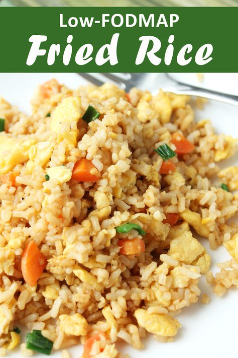 Low FODMAP Chinese Fried Rice - Delicious as it Looks Low Fodmap Chicken Fried Rice, Fob Map Diet Recipes, Low Fodmap Fried Rice, Fodmap Recipes Lunch, Low Fodmap Rice, Fod Diet, Lowfod Map, Low Fodmap Dinner, Low Food Map Diet