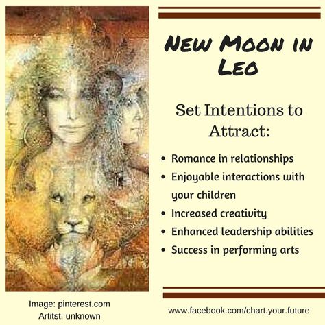 Set your intentions with the New Moon in Leo on July 23! Leo August, New Moon In Leo, Celestial Inspiration, Leo Moon, Lunar Magic, Moon Energy, Moon In Leo, Moon Rituals, Leadership Abilities