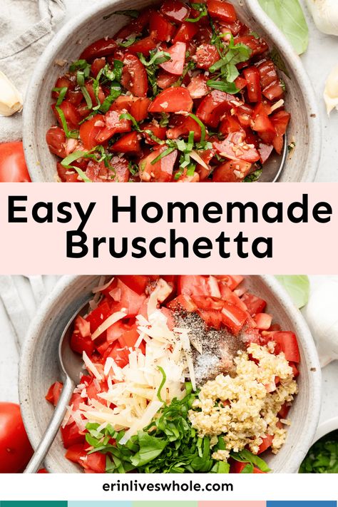 Best Bruschetta Recipe, Tomato Bruschetta Recipe, Easy Bruschetta Recipe, Homemade Bruschetta, Type Of Bread, Wraps Recipes, Easy Bruschetta, Crostini Recipes, Tomato Bruschetta