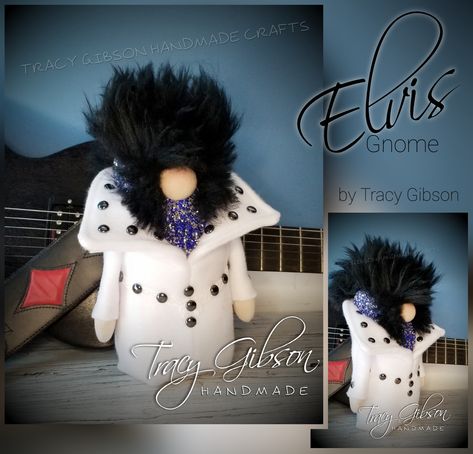 Elvis Gnome Diy, Elvis Gnome, Angel Gnomes, Gnome Wreaths, Craft Gnomes, Grinch Gnome, Gnomes For Sale, Handmade Gnomes, Gnome Tutorial