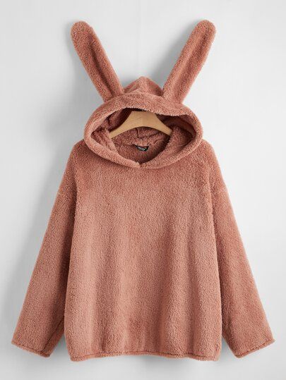 Bear Ear Hoodie, Teddy Hoodie, Flannel Hoodie, Teddy Jacket, Inspiration Mode, Colorful Hoodies, Brown Fashion, Long Sleeve Knit, Long Sleeve Pullover