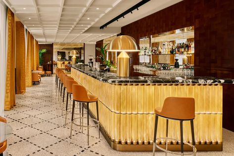 Rome Hotels - The New York Times Bulgari Hotel, Hotel In Rome, Barra Bar, Bvlgari Hotel, Gilded Furniture, Positano Hotels, Hotel Roma, Rome Hotels, Glass Light Fixture