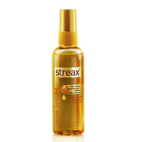 About this item INSTANT SHINE AND SMOOTHNESS - Streax Hair serum gives your hair the instant shine and smoothness which helps you Shine All Day. It delivers a silky finish, luminous shine, and touchable softness without leaving hair greasy. ENRICHED WITH WALNUT OIL - Streax Hair Serum is vitalized with walnut oil which gives glossy and shiny look, by adding polish to every strand of hair. It is carefully crafted to form the most gentle and effective hair serum for all hair types including dry hair. FRIZZ CONTROL AND EASY STYLING - Streax Hair Serum will help you in controlling your frizzy, dull and dry hair. Use this serum before blow drying and styling your hair to form a perfect look. It can also be used before straightening your hair for minimizing the effect of heat on hair. SHINY LOOK Streax Hair Serum, Hair Smoothening, Dry Frizzy Hair, Oil For Hair, Frizz Free Hair, Walnut Oil, Greasy Hair Hairstyles, Hair Control, Hair Shine