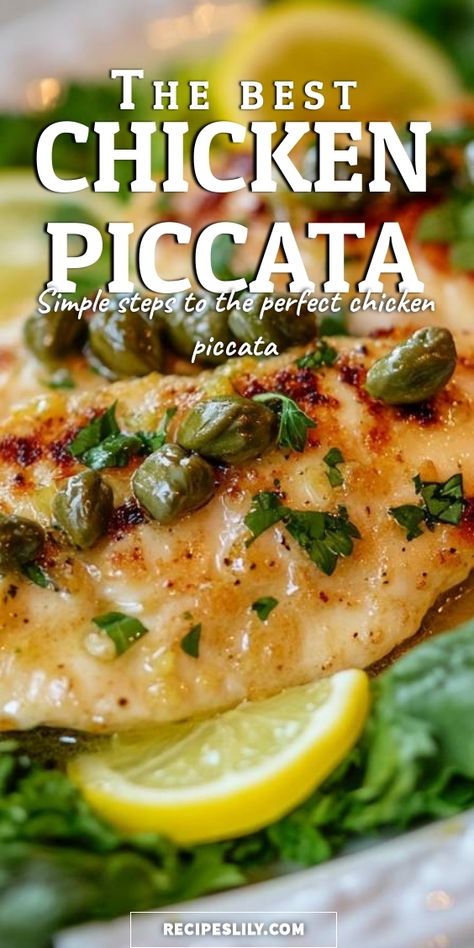 Join me as I whip up the best chicken piccata! This dish is bursting with flavor and is easy to make. With just a few simple steps, you can create a delicious meal that's perfect for any night of the week. The tangy lemon and capers complement the chicken beautifully, making it a must-try for dinner! All Recipes Chicken Piccata Meatballs, Chicken Piccata Baked, Easy Chicken Piccata Recipe Simple, Chicken Lemon Capers Recipe, Best Chicken Piccata Recipe, Chicken Picatta Recipe Pioneer Woman, Chicken And Capers Recipe, Make Ahead Chicken Piccata, Chicken Pacata