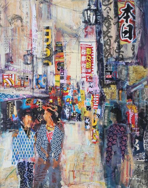 City Collage, Art Alevel, Paper Collage Art, Abstract City, Tokyo Street, Collage Art Mixed Media, A Level Art, City Landscape, Art Card