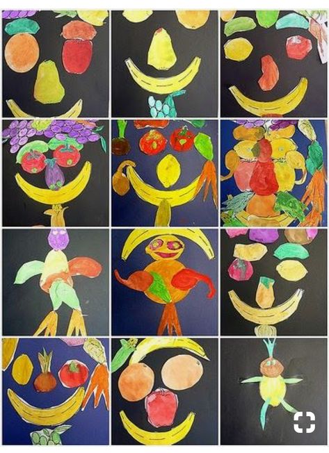 Healthy Food Activities, Healthy Food Art, Nutrition Activities, Food Activities, Preschool Theme, Kindergarten Art, Food Crafts, Fruit Art, Group Meals