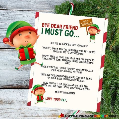 Elf On The Shelf Departure Letter, Elf On Shelf Letter, Elf Goodbye Letter, Goodbye Letter, Its Christmas Eve, Elf Letters, Letters For Kids, Letter Set, Free Christmas