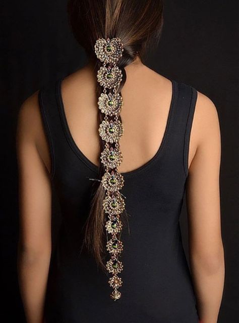 Braid Accessories, Silver Jewellery Indian, Desi Wedding, Fancy Jewellery, Indian Hairstyles, Indian Jewellery, Hair Accessories For Women, Accessories Jewelry, Hair Accessory