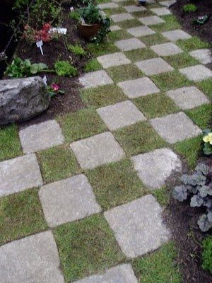 Alice in Wonderland checkerboard path. I love this! Backyard Plans, Alice In Wonderland Garden, Wonderland Garden, Garden Walkway, Formal Garden, Garden Show, Garden Path, Garden Pathway, Memorial Garden