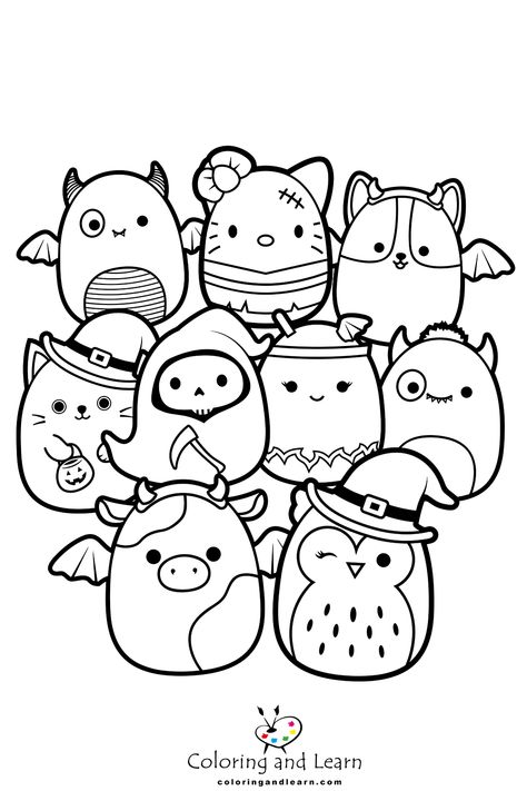 Squishmallows Coloring Pages (2023) - Coloring and Learn Halloween Coloring Pages Printable, Fall Coloring Sheets, Free Halloween Coloring Pages, Halloween Coloring Sheets, Pumpkin Coloring Pages, Easter Coloring Pages, Coloring Page Ideas, Fall Coloring Pages, Memory Game