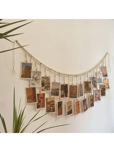 Khaki  Collar  Wood   Embellished   Home Decor House Decor Picture Wall, Nature Bedroom Wall Decor, Bedroom Ideas Picture Wall, Display Pictures At Party, Wall Decor Bedroom Posters, Student Housing Decor, Winter Bungalow, Boho Picture Wall, Wall Decor Bedroom Teenagers