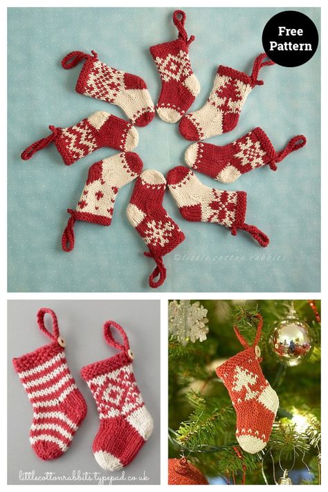 Knitted Christmas Stocking Patterns Free, Christmas Stocking Pattern Free, Knitted Christmas Stocking Patterns, Stocking Pattern Free, Knit Christmas Ornaments, Knitted Christmas Decorations, Bunting Pattern, Christmas Stocking Decorations, Elf Stocking