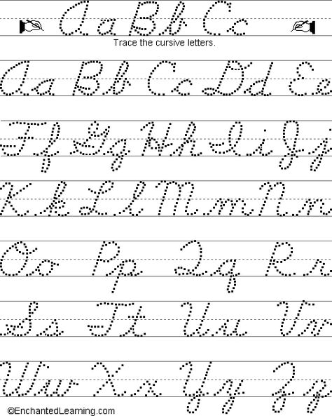 cursive writing worksheet | back to the index enchanted learning search search the enchanted ... Cursive Chart, Cursive Alphabet Printable, Typing Hacks, Cursive Practice Sheets, Cursive Letters Worksheet, Cursive Writing Practice Sheets, Cursive Worksheets, Alphabet Handwriting, Cursive Handwriting Worksheets