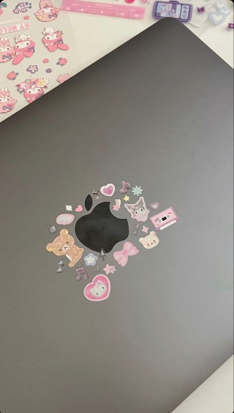 Laptop Cover Aesthetic, Macbook Decoration, Macbook Cover Stickers, Computer Aesthetic, Mac Stickers, Macbook Cover, Laptop Case Stickers, Laptop Decoration, Tech Aesthetic