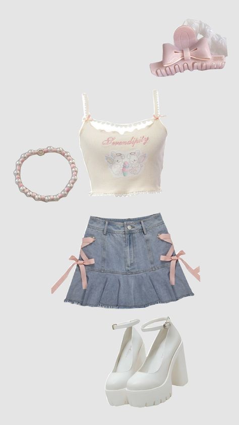 coquette🎀 outfit idea ~ Cuqoutte Outfits, Cute Clothes Coquette, Cokett Girl Outfit, Coquette Ropa, Casual Coquette Outfit, Couqutte Outfit, Coquette Outfit Summer, Couqutte Outfit Ideas Summer, Couqutte Outfit Ideas