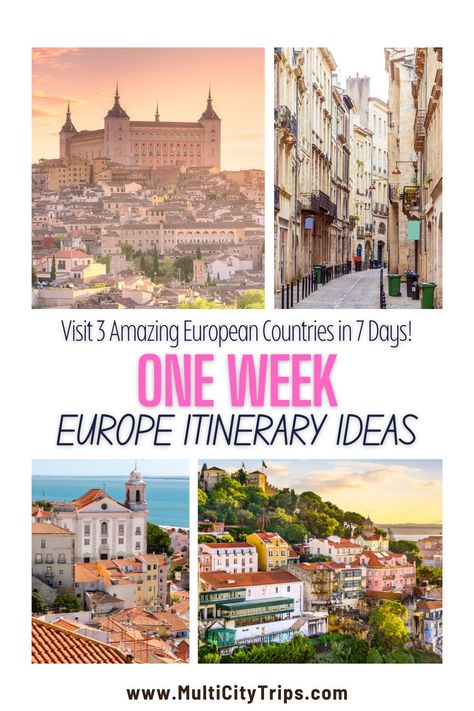 Although 7 days in Europe or a week in Europe may not seem enough to do justice to its offerings, it is enough to gauge an understanding of its countries’ potentials. Embarking on multi-country itineraries is one fantastic way to do that. If you are looking for some inspiration, we have compiled the top five most diverse 7 Day Europe itinerary ideas for you. These one-week in Europe itinerary ideas are some of the best. If 7 days in Europe is all you have, check out these itineraries now! A Week In Europe, One Week In Europe, Top Europe Destinations, Europe Trip Planning, Europe Itinerary, Europe Train Travel, European Itineraries, Itinerary Ideas, Road Trip Europe