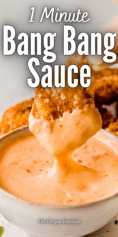 Bang Bang Shrimp Sauce, Sauce For Chicken Tenders, Bang Bang Sauce Recipe, Shrimp Dipping Sauce, Coconut Chicken Tenders, Sweet Chili Shrimp, Bang Bang Sauce, Completely Delicious, Chicken Wing Sauces