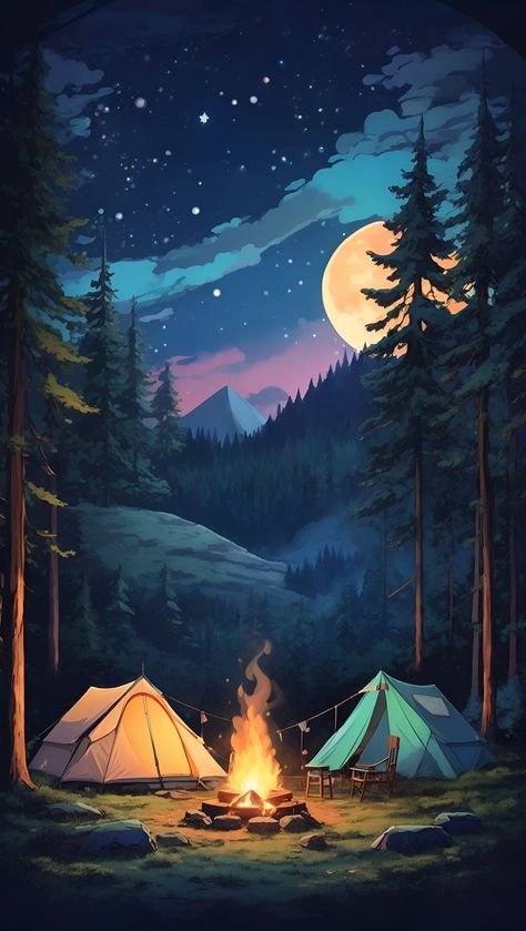 More cozy content on our YouTube channel. 🍂 Subscribe, we welcome everyone 🧡🫰 #cozy #autumn #lofi #relax #atmosphere Cozy Gaming Wallpaper, Animated Landscape Wallpaper, Camping Wallpaper Iphone, Relaxing Wallpaper Aesthetic, Cozy Animation, Lofi Chill Wallpaper, Relaxing Illustration, Camping Background, Camp Wallpaper