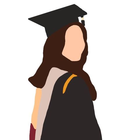 Graduation Illustration, Graduation Cute Drawing, Grad Cap Illustration, Graduation Cartoon Art Illustration, Chibi Graduation Girl, Graduation Girl Drawing, Graduation Cartoon, Graduation Wallpaper, Eid Photos