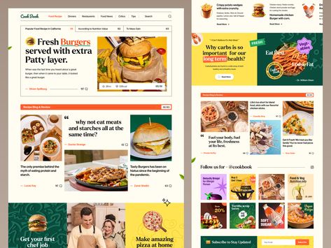 Food Blog Design Layout, Food Blog Website Design, Food Blog Website, Business Website Design Templates, Food Website Design, Board Presentation, Colourful Food, Blog Website Design, Planning App