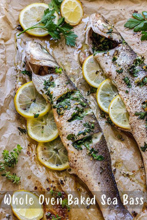 Whole Bass Fish Recipes, Baked Whole Fish Recipes Oven, Whole Baked Fish Recipes Oven, Fish Oven Recipes, Whole Sea Bass Recipes Baked, Seabass Whole Fish Recipes, Baked Bass Fish Recipes Oven, Baked Sea Bass Recipes Ovens, Whole Fish Recipes Baked