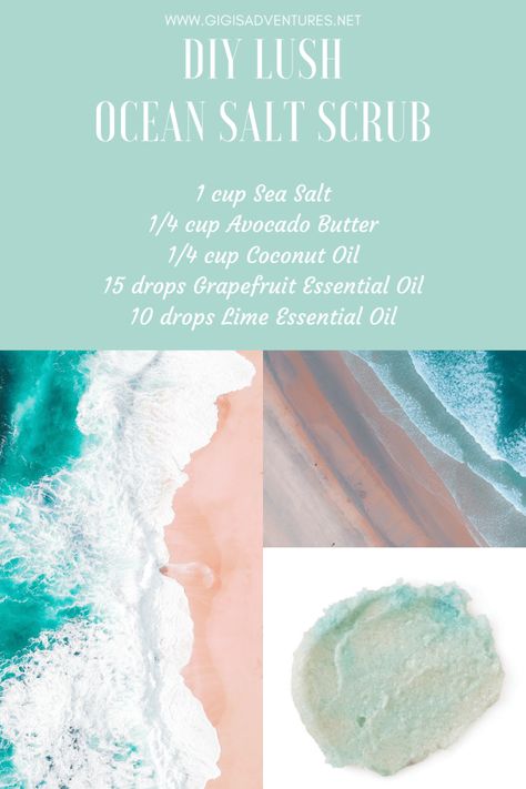 Sea Salt Scrub Diy, Salt Scrub Diy, Diy Lush, Diy Haircare, Salt Scrubs, Ocean Salt, Face Body Scrub, Scrub Diy, Sea Salt Scrubs