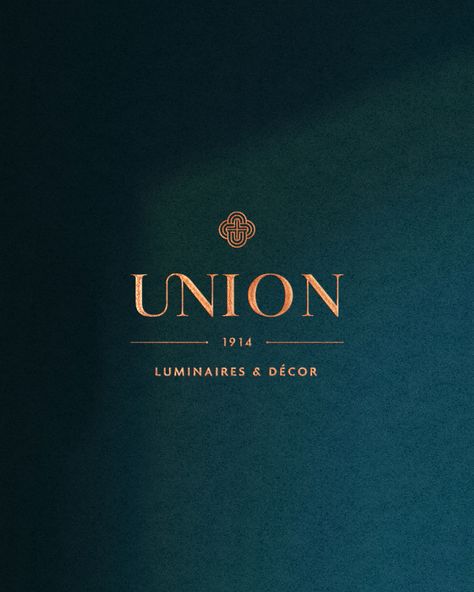 Re-branding project for Union Luminaires  Décor — a Montreal based home hardware  decor company founded in 1914. 💡#thisisKROMAD | #KROMAD | #Branding | #Brandinspo | #Logodesign | #Logoinspiration | #Graphic design | #Identitydesign | #Logobranding | #Brandingdesign | #BrandingInspiration | #Patterndesign Royal Branding Design, Event Decor Logo Design, Royal Blue Graphic Design, Logo Symbols Inspiration, Classy Logo Ideas, Classic Brand Identity, High End Logo Design Luxury, Classy Branding Design, Event Company Logo Design Ideas