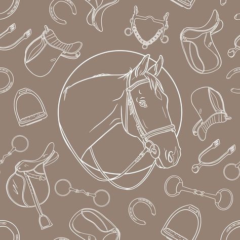 Horseshoe Wallpaper Iphone, Horse Head Illustration, Saddle Drawing, Horse Illustration Art, Horse Head Logo, Horse Outline, Horse Clip Art, Horse Vector, Horse Markings