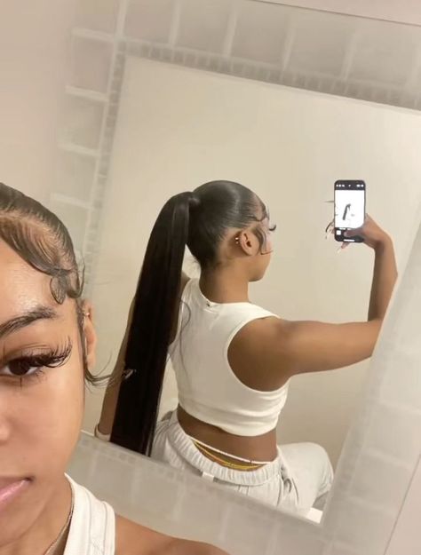 Hair, Black, Her Hair, Sleek, Hairstyles, Mirror