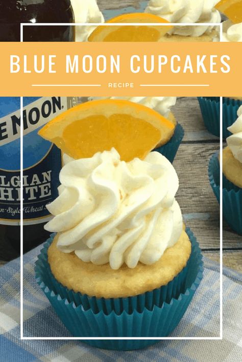 Boozy Deserts, Spiked Desserts, Blue Moon Cupcakes, Desert Pie, Moon Cupcakes, Boozy Cupcakes Recipes, Alcoholic Cupcakes, Bakery Goodies, Boozy Baking