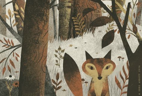 Woodland Illustration, Window Illustration, Greg Abbott, Fox Illustration, Forest Illustration, Tree Illustration, Fox Art, Illustration Artists, Tree Art