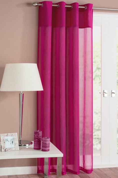 Rio Eyelet Voile Panel - Pink Cafe Rod, Panama Style, Style Header, Voile Panels, Tab Curtains, Made To Measure Blinds, Net Curtains, Voile Curtains, Window Types