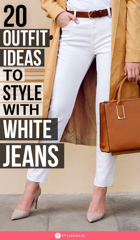 Business Casual Outfits White Jeans, White Jeans And White Shirt Outfit, All White Outfit Accessories, Women White Pants Outfits, Chic White Jeans Outfit, White Jeans Outfit Office, White Jeans Blazer Outfit, Spring Outfits 2023 White Jeans, How To Style A White Jeans