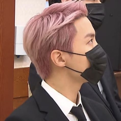 jhope hobi hoseok bts lq icons pink hair black mask suit tie side profile Side Profile Mask, Mask Side Profile, Jhope Side Profile, Jhope Hair Colors, J Hope Pink Hair, Jhope Folded Ears, Jhope Purple Hair, Live References, Profile Mask