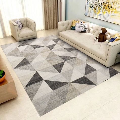 Floor Mat 3D Printing Modern Style Home Living Room Mat - Living Room Mats, Geometric Pattern Rug, Geometric Carpet, Modern Style Homes, Grey Style, Trendy Living Rooms, Home Decor Sale, Modern Carpet, Modern Area Rugs