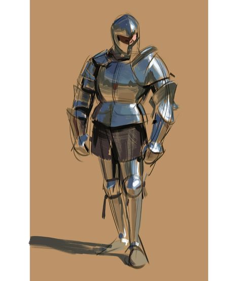 Armor study, Josh Black on ArtStation at https://www.artstation.com/artwork/Poomq3 Helmet Sketch, Josh Black, Armor Drawings, Knight Medieval, Quick Painting, Metal Drawing, Armor Drawing, Medieval Helmets, Medieval Paintings