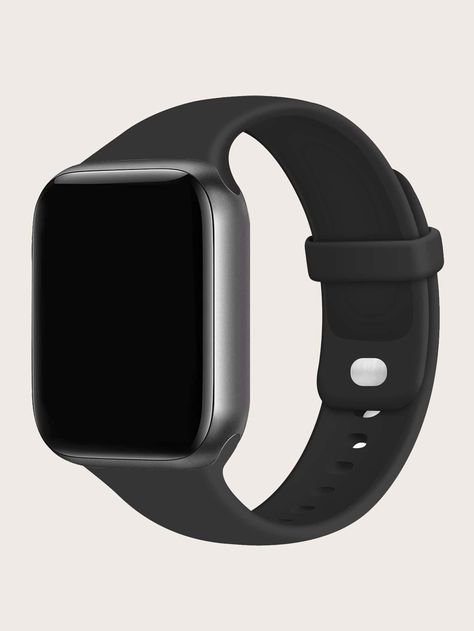 Black  Collar  Silicone Plain  Embellished   Smart Watches & Accs Apple Watch Black Band, Black Smart Watch, Apple Watch Black, Black Apple Watch, Black Apple Watch Band, Apple Watch バンド, Smart Watch Apple, Sport Armband, Cool Backgrounds Wallpapers