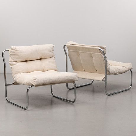 GILLIS LUNDGREN. Armchairs, a pair, "Pixi", IKEA, 1970s. Furniture, 1970s, Aurora, Gillis Lundgren, Sold Sign, Armchair Furniture, Villa, Things To Sell, Canvas