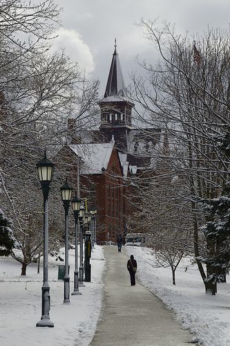 Hope College, Holland, Michigan.  I earned my Bachelor's degree and teaching certificate here.  A great school and wonderful location, even winter was fun! University Architecture, Hope College Holland, University Of Vermont Aesthetic, Vermont University, Plymouth University, Hope College, University Of Vermont, College Vision Board, University Of Rochester