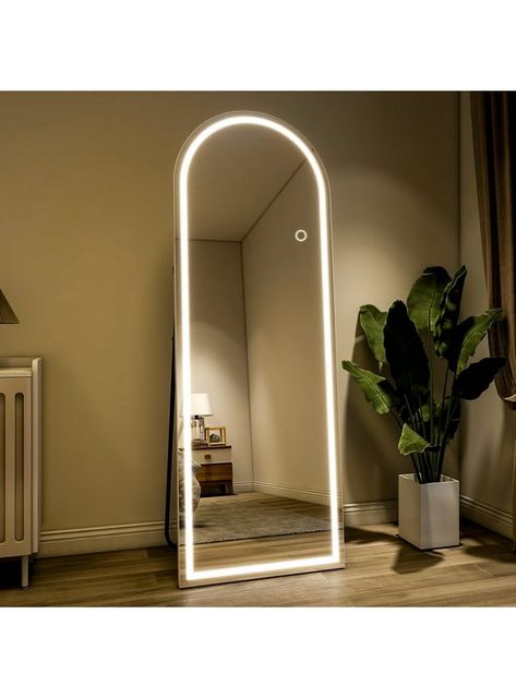 Standing Floor Mirror, Arched Full Length Mirror, Stand Up Mirror, Mirror Standing, Salon Suites, White Mirror, Dorm Room Essentials, Dressing Mirror, Length Mirror