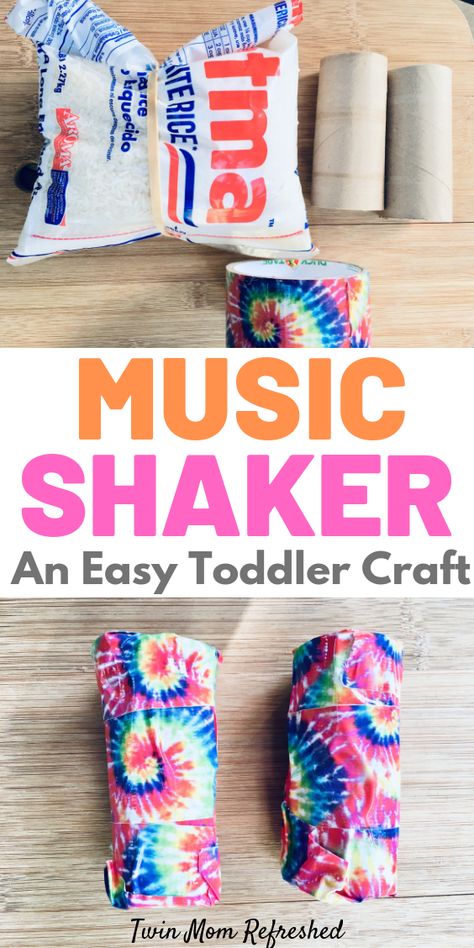 A fun and easy way to make a toddler craft!  This DIY shaker is so much fun to play with and your toddler or preschooler can help you make it!  Simple and easy homemade craft for kids! Christmas Instruments, Cb2 Christmas, Shaker Instrument, Toddler Instruments, Toddler Music, Spring Toddler Crafts, Instrument Craft, Music For Toddlers, Easy Toddler Crafts