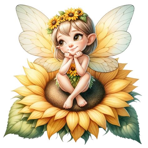 Sunflower Fairy (2/2) | Pearltrees Sunflower Fairy, Angel Sitting, Organize Everything, Arte Animal, Nail Tips, Sunflower, Massage, Sketch, Scrapbooking