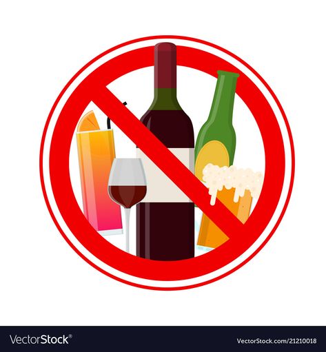 No Alcoholic Drinks Sign, No Drinking Sign, Alcohol Signs, Drink Signs, Cocktail Drinks, High Res, Easy Drawings, Sign Poster, Png Images