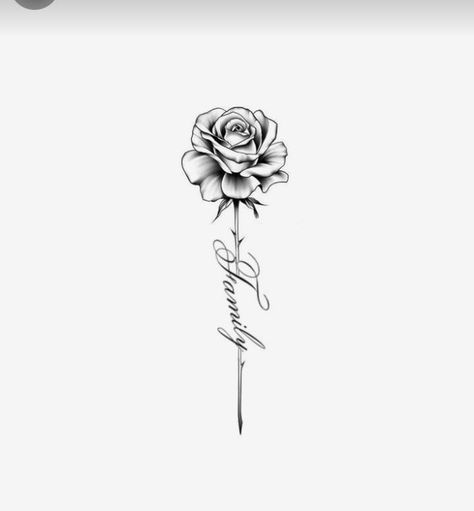 Meaning Of Rose Tattoo, Rosa Name Tattoo, 4 Arm Tattoos, Tato Rose, Mum Tattoo, Side Thigh Tattoos, Rose Flower Tattoos, Ear Tattoo Ideas, Rose Tattoos For Women