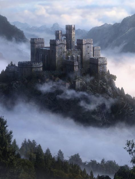 Fortified keep in the Schulterspur mountains of the southern Crown Homelands Paintings Tumblr, Fantasy Castles, Fantasy Locations, Chateau Medieval, Castle Art, Art Watch, 다크 판타지, Chateau France, Fantasy Castle