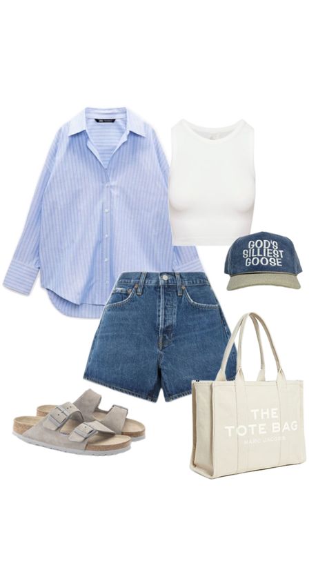 Outfits With White Shorts Summer, Relaxed Work Outfit Summer, Door County Outfits, Outfit Ideas Europe Summer, Summer Baseball Game Outfit, Road Trip Outfit Summer, Summer Outfits Europe, Florida Vacation Outfits, Florida Outfits