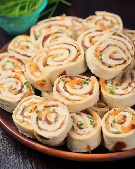 When I served these at a party, people kept grabbing seconds and thirds Surprise Birthday Food Ideas, Chicken Pinwheels, Pinwheel Recipes, Appetizers Easy Finger Food, Best Appetizer Recipes, Finger Foods Easy, Recipes Appetizers And Snacks, Cooked Chicken, At A Party