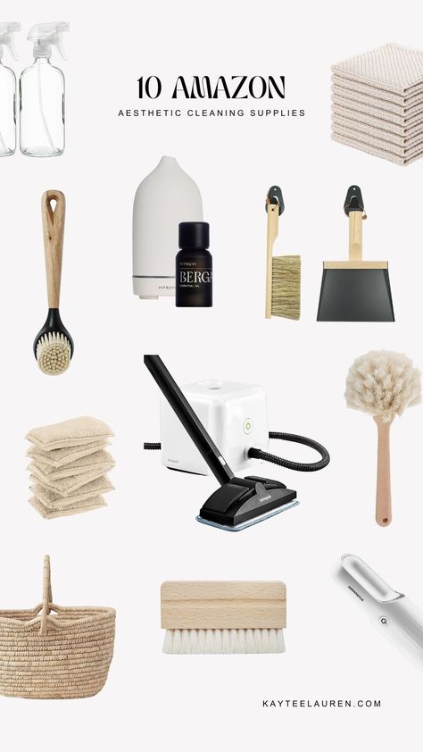 Cleaning Amazon Finds, Aesthetic Home Essentials, Essential Cleaning Supplies, Aesthetic Cleaning Supplies, Amazon Cleaning Must Haves, Cleaning Home Aesthetic, How To Clean, Laundry Must Haves, Must Have Cleaning Supplies