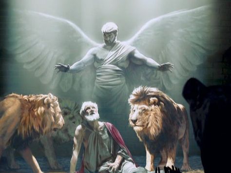 this is a great painting of the protection Daniel had while in the lions den Daniel In The Lions Den, Daniel In The Lion's Den, Bible Tattoos, Daniel And The Lions, Scripture Images, Lion's Den, Christian Graphics, God Is Amazing, Bible Images